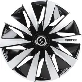 Sparco 4Piece Sparco Navkapslar sat Lazio 14tums svart silver