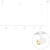 QAZQA Smart hängande skensystem vit 1-fas inkl. 5 Wifi GU10 - Iconic Jeana