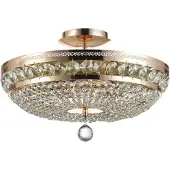 Maytoni Kristall taklampa Ottilia, dimbar, Mässing / guld, Vardagsrum / matsal, Metall, Taklampa
