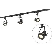 QAZQA Modernt skensystem med 3 spotlights svart 1-fas - Iconic Suplux
