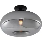 QAZQA Art Deco taklampa svart med rökglas 40 cm - Busa