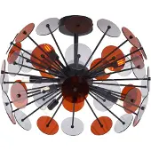 QAZQA Art Deco taklampa svart med bärnsten och rök - Atomic