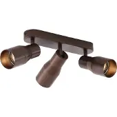 QAZQA Rund takspotlight mörkbrons GU10 50 mm 3-ljus - Stanley