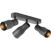 QAZQA Rund takspotlight gunmetal GU10 50 mm 3-ljus - Stanley