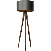 QAZQA Stativgolvlampa valnötsträ med grön sammetskärm 50 cm - Tripod Classic