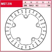 TRW Bromsskiva med typgodkännande MST278,DIAM.296MM,STATION