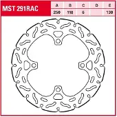 TRW Bromsskivor Racing, bak, typgodkännande BAK, MST291RAC STATIONAER