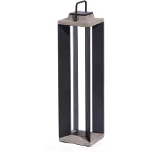LES JARDINS Solcellslampa Teckalu, dimbar, Svart, Aluminium / grå / zink, Solcellslampor