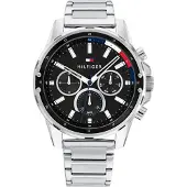 Tommy Hilfiger 1791936 herrklocka Silverarmband Blå urtavla 44mm + ask
