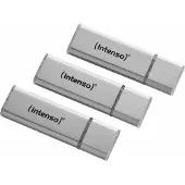 Intenso Flash drive 3 x Speicherstick USB 2.0 Alu Line 32GB silber