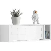 SoBuy White Wall Shelf Coat Hanger with Shelves FHK18-W