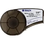 Brady M21-250-430-WT-CL polyestertejp | vit text - transparent tejp | 6,35mm x 6,4m (original)