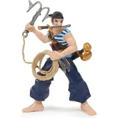 Papo Pirat m. Båtankare - H: 9 cm - - One Size - Leksaksfigur