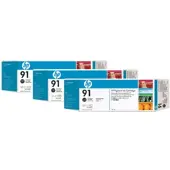 HP Photo svart Vivera bläckpatron No. 91 (775 ml) *3-pack*