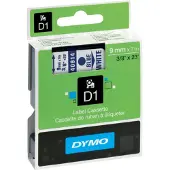 Dymo Tape D1 9 mm blå på vit