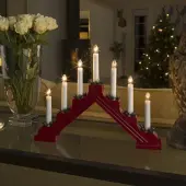 Konstsmide Elljusstake Röd plast 7 ljus 28cm