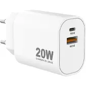 Sinox PRO 230V USB-A + USB-C-laddare 20W. Vit