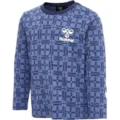 Hummel Tröja - hmlCheck T-shirt L/s - Blue Horizon - - 74 - Tröja
