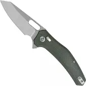 QSP Knife Emu 164-B1, Stonewashed 14C28N, Green Micarta, pocket knife