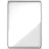 Nobo - Innesluten anslagstavla - väggmonterbar - 9 x A4 - stål - magnetisk - vit