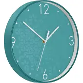 Leitz WOW - Klocka - kvarts - väggmonterbar - 29 cm - ice blue with geometric pattern