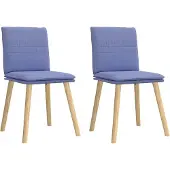 vidaXL Matstolar 2 st Jeans blått tyg