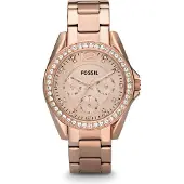 Fossil Analog klocka 'Riley' roséguld