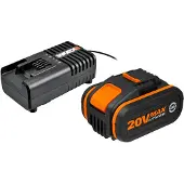 WORX WA3604, Set med batteri och laddare, Litium-Ion (Li-Ion), 4 Ah, 20 V, , Borr, Elektriskt multiverktyg, Borrhammare, Slipmachine