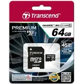 Transcend Premium microSDXC-Kort Industrial 64 GB Class 10, UHS-I inkl. SD-adapter