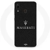 CAPACHEAP Fodral - Maserati - Samsung Galaxy A20 - Vit - Kolfiber - Mjukt