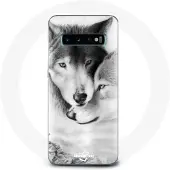 MANIACASE Coque pour Samsung Galaxy s10 edge Loup Duo animaux