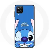 CAPACHEAP Fodral - Maniacase - Galaxy A12 - Söt Stitch - Mjukt - Barnskydd blå