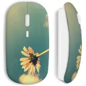 MANIACASE Souris Sans Fil Fleurs Jaune