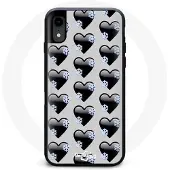 MANIACASE Coque Iphone X hearts wallpaper black svart