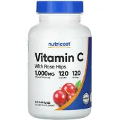 Nutricost , Vitamin C With Rose Hips, 1,000 mg, 120 Kapslar