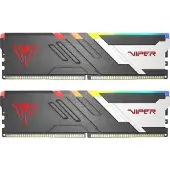 Patriot Memory Patriot Viper Venom RGB DDR5 series - DDR5 - sats - 32 GB: 2 x 16 GB - DIMM 288-pin - 6000 MT/s / PC5-48000 - CL36 - 1.25 V - ej buffrad - on-die ECC - silver, mattsvart