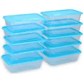 By Lille Vilde Set med 10 rektangulära matlådor, 650 ml, kyl & mikro