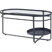 En.casa Soffbord Kumla 90x42,5x46 cm glas metall []