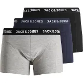 Jack & Jones Boxershorts 'JACAnthony' marinblå / gråmelerad / svart / vit