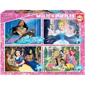 Educa Multi 4s Disney Prinsessor 50-80-träpussel 100-150 Bitar