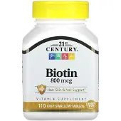 21st Century 21st Century, Biotin, 800 mcg, 110 easy-to-swallow tablets
