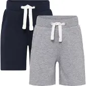 Minymo Shorts - 2-pack - Grey Melange/Marinblå - - 2 år (92) - Shorts