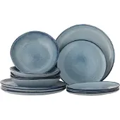 Bloomingville Sandrine Bordservice Set, Blå, Stengods 4 x 3 St.