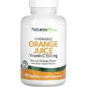 NaturesPlus , Söta Orange Saftkapslar, Vitamin C, Naturlig Orange, 500 mg, 90 Tabletter
