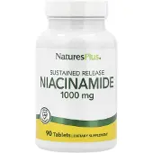 Natures Plus Niacinamid Förlängd Frigöring, 1 000 mg, 90 Tabletter