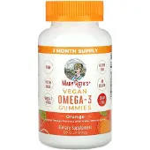 MaryRuth Organics , Vegansk omega-3 gummies, Naturlig apelsin, 60 gummies