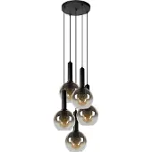 Lucide Glas pendellampa Marius, dimbar, Svart, Vardagsrum / matsal, Glas, Modern, Pendellampa