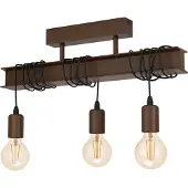 Eglo TOWNSHEND 4 3L taklampa i modern rostfärgad design med svarta sladdar
