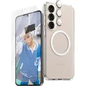 CARE by PanzerGlass CARE Flagship 3-in-1 Fodral + skyddsglas-set Samsung Galaxy S25+ Transparent Induktiv laddning, Stöttålig CRRCHNUG37942