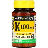 Mason Natural , Vitamin K, 100 mcg, 100 Tabletter